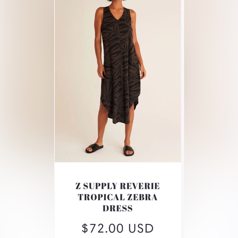Z Supply Black Asymmetrical Zebra Dress